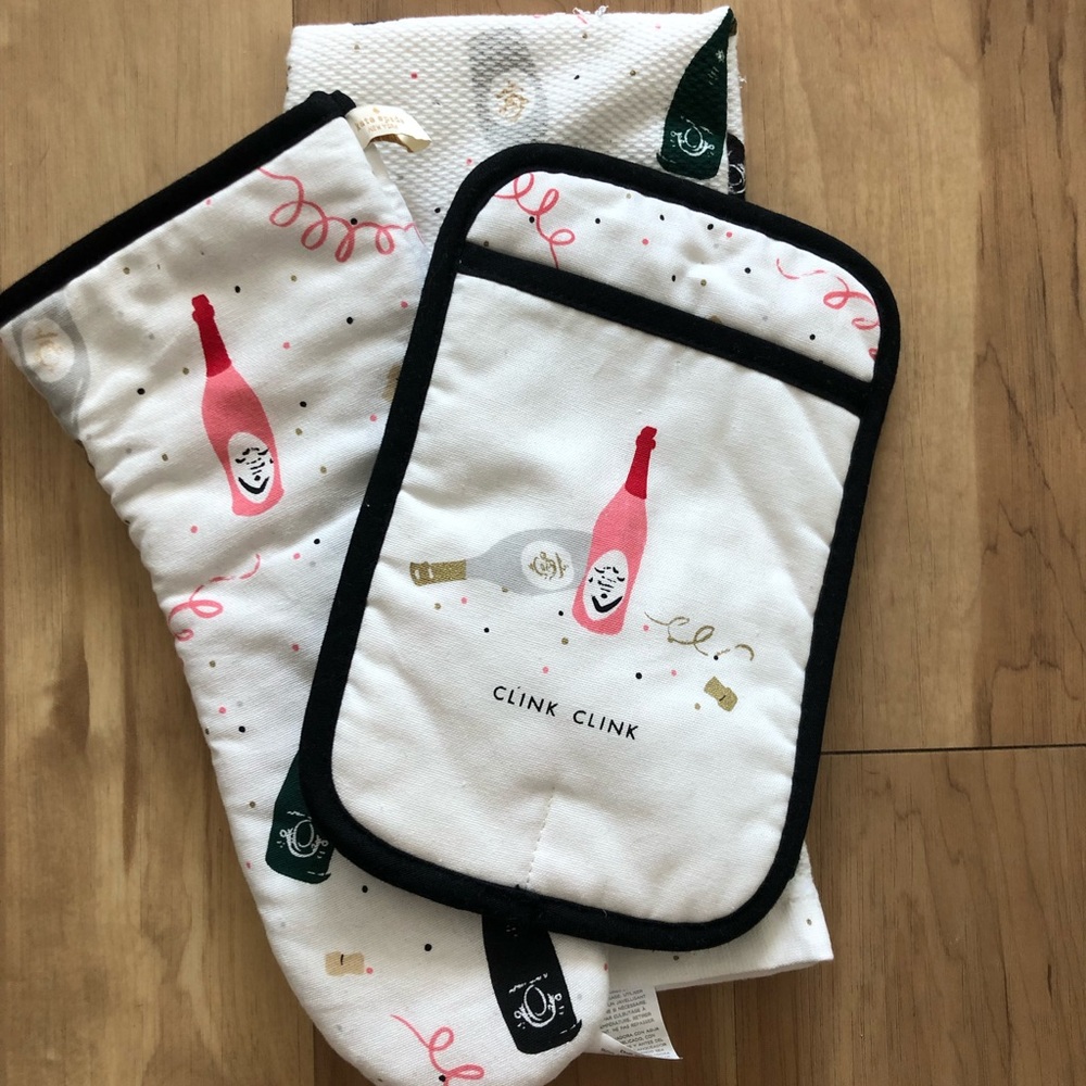 Kate Spade CHAMPAGNE CELEBRATION Potholders Towel